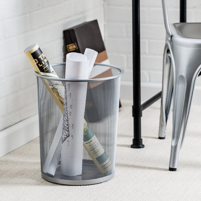 Honey Can Do Silver 18L Small Wire Mesh Trash Can (Single Or 2-Pack)