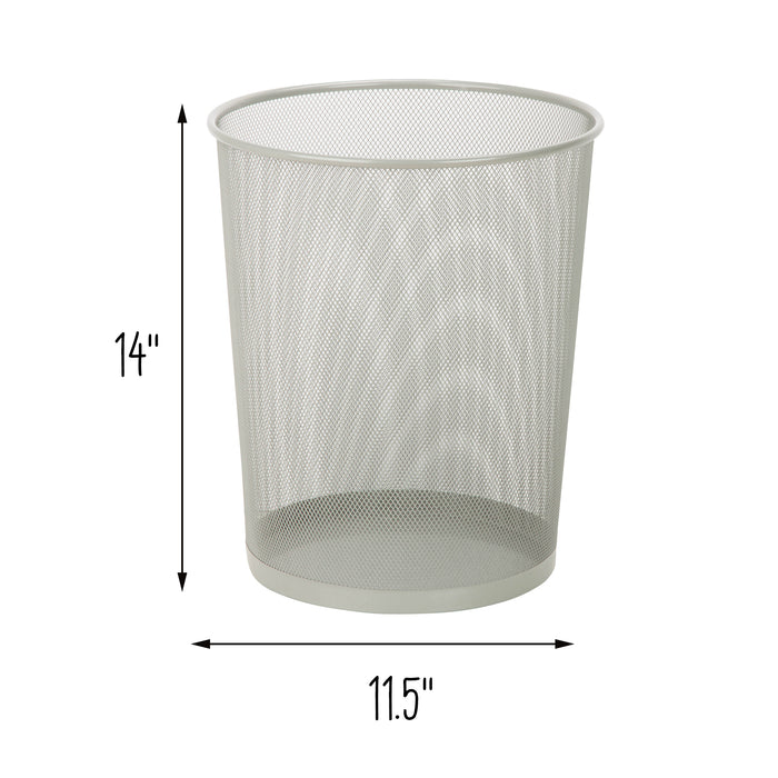 Honey Can Do Silver 18L Small Wire Mesh Trash Can (Single Or 2-Pack)