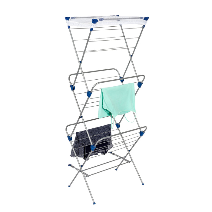 honey can do Silver 3-Tier Mesh Top Folding Drying Rack