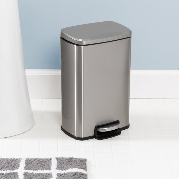 Honey Can Do Silver 30L And 5L Stainless Steel Step Trash Cans (Set Of 2)