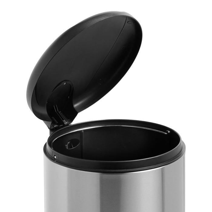 Honey Can Do Silver 30L Stainless Steel Round Soft-Close Step Trash Can