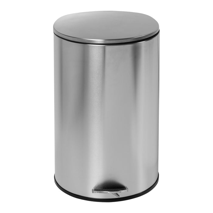Honey Can Do Silver 40L Stainless Steel Semi-Round Step Trash Can With Lid