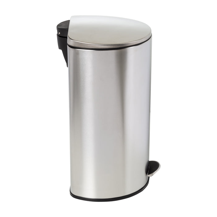 Honey Can Do Silver 40L Stainless Steel Semi-Round Step Trash Can With Lid