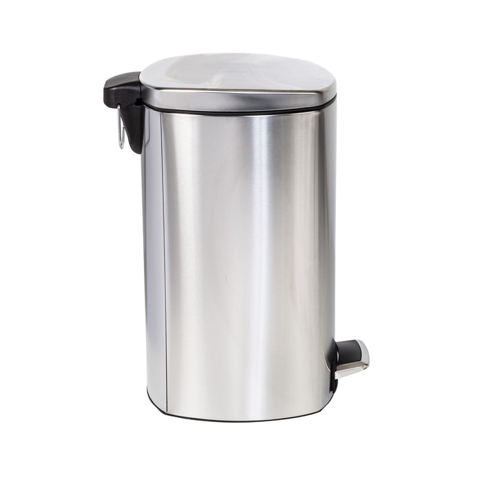 Honey Can Do Silver 50L Stainless Steel Soft-Close Step Trash Can With Lid