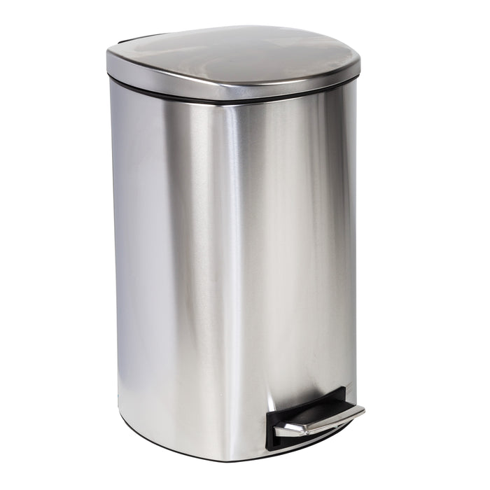 honey can do Silver 50L Stainless Steel Soft-Close Step Trash Can with Lid