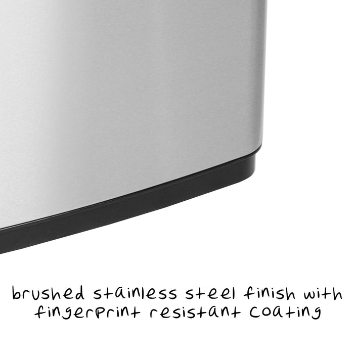 Honey Can Do Silver 50L Stainless Steel Trash Can With Motion Sensor And Soft Close