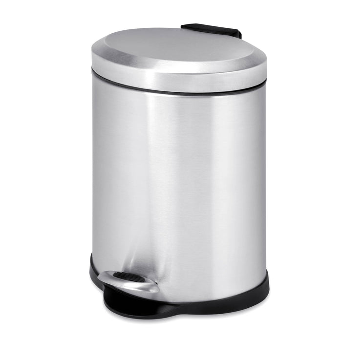 honey can do Silver 5L Stainless Steel Oval Step Trash Can