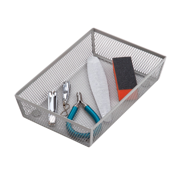 honey can do Silver 9'' x 6'' Steel Mesh Multi-Purpose Organizer