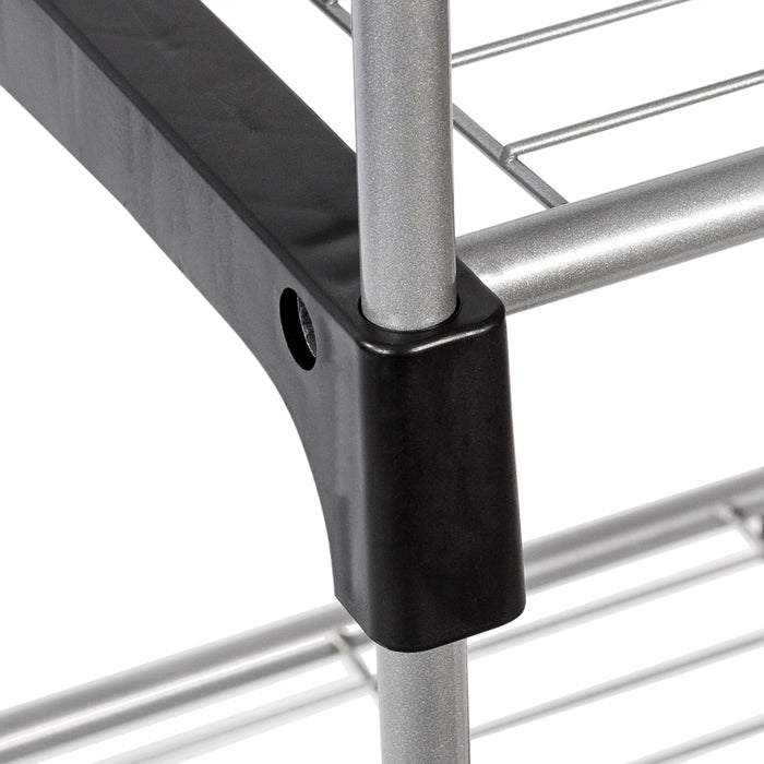 Honey Can Do Silver/Black Freestanding Closet With Double Bar And Shelves