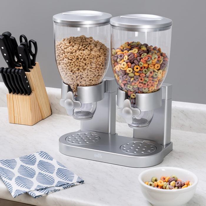 Honey Can Do Silver Double Cereal Dispenser With Portion Control