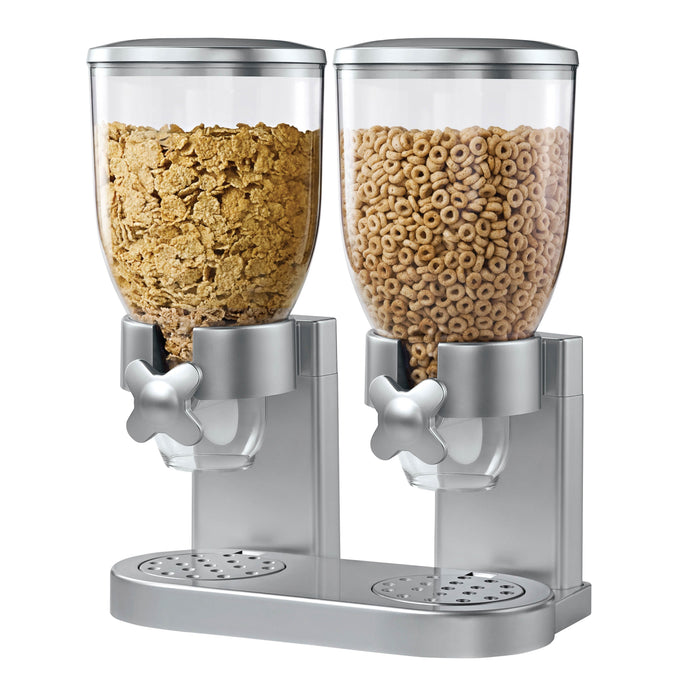 honey can do Silver Double Cereal Dispenser with Portion Control