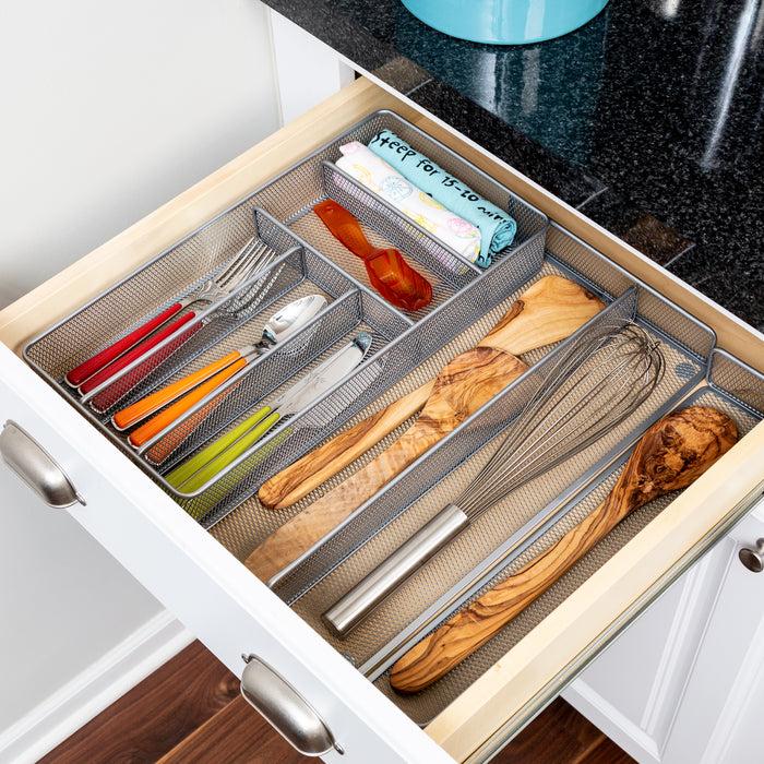 Honey Can Do Silver Mesh Expandable Multi-Purpose Drawer Organizer