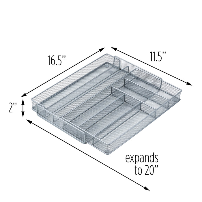 Honey Can Do Silver Mesh Expandable Multi-Purpose Drawer Organizer