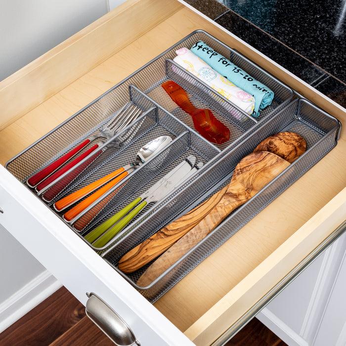 Honey Can Do Silver Mesh Expandable Multi-Purpose Drawer Organizer