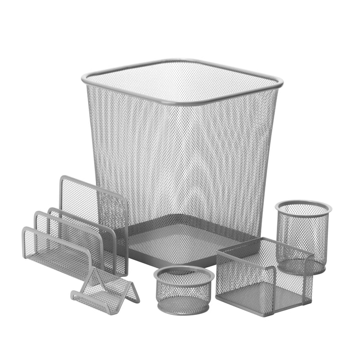 Honey Can Do Silver Metal Mesh Desk Organizers (6-Piece Set)