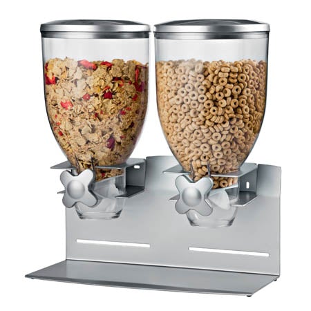 honey can do Silver/Stainless Steel Double Commercial Cereal Dispenser