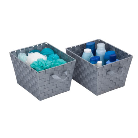 Honey Can Do Silver Woven Storage Baskets With Handles (2-Pack)