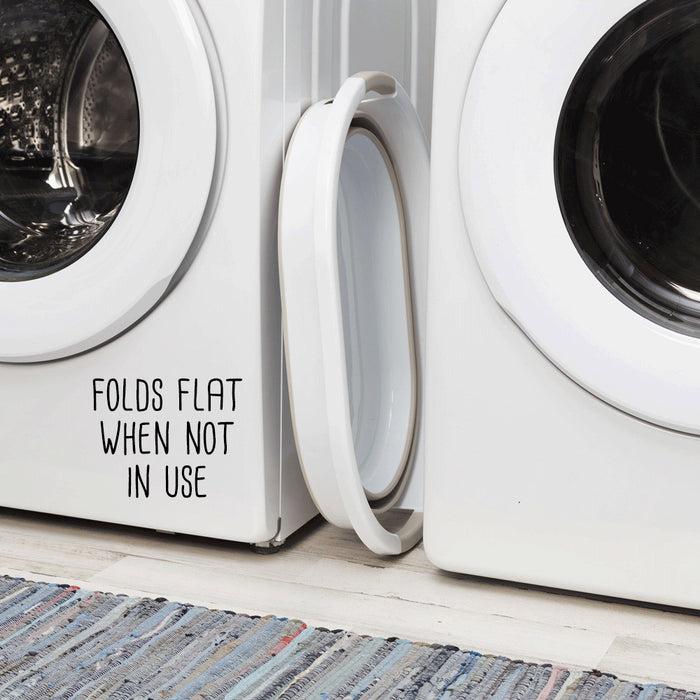 Honey Can Do Warm Gray/White Collapsible Rubber Laundry Baskets (Set Of 2)