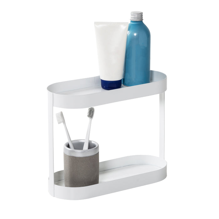 Honey Can Do White 2-Tier Metal Bath Counter Organizer