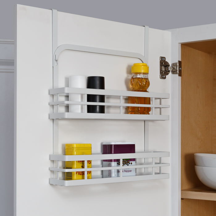 Honey Can Do White 2-Tier Modern Over-the-Door Spice Rack