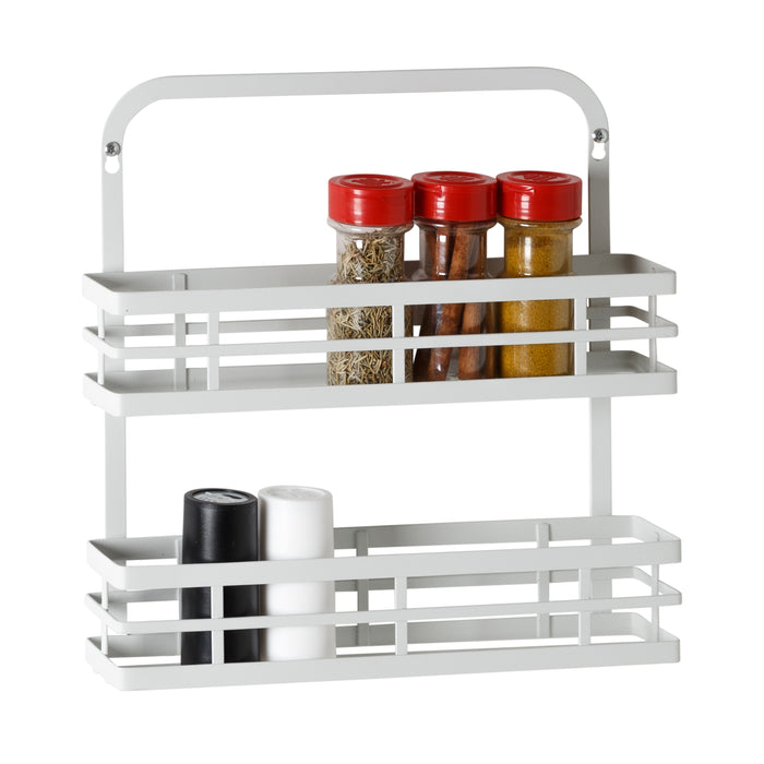 honey can do White 2-Tier Modern Over-the-Door Spice Rack