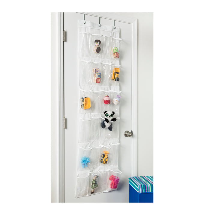 Honey Can Do White 24-Pocket Over-The-Door Hanging Shoe Organizer