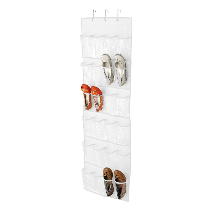 honey can do White 24-Pocket Over-The-Door Hanging Shoe Organizer