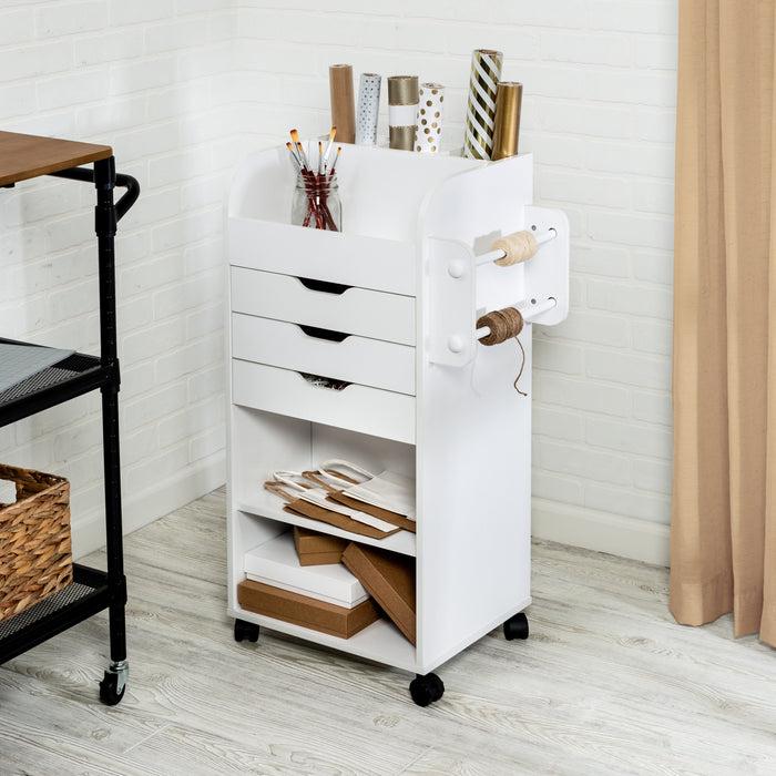 Honey Can Do White 3-Drawer Gift Wrap Or Craft Storage Cart