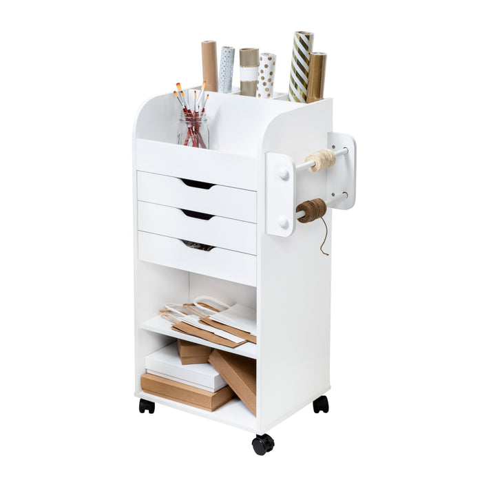 honey can do White 3-Drawer Gift Wrap or Craft Storage Cart