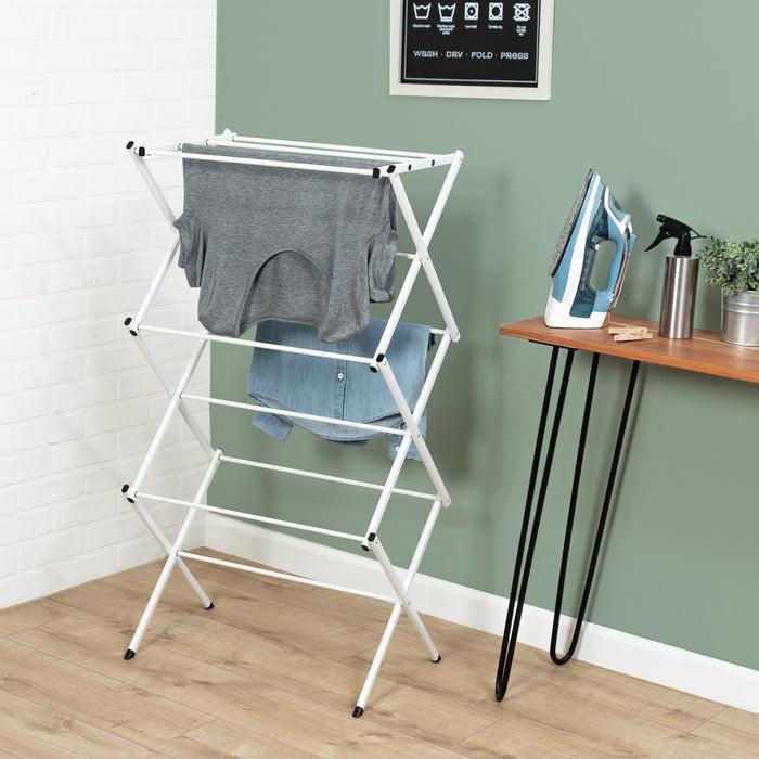 Honey Can Do White 3-Tier Compact Folding Accordion Drying Rack