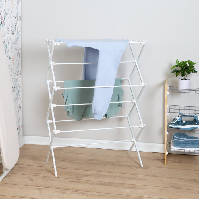 Honey Can Do White 3-Tier Folding Clothes Drying Rack