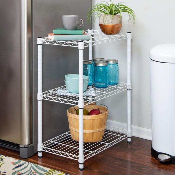 Honey Can Do White 3-Tier Heavy-Duty Shelving Unit With 250-lb Weight Capacity
