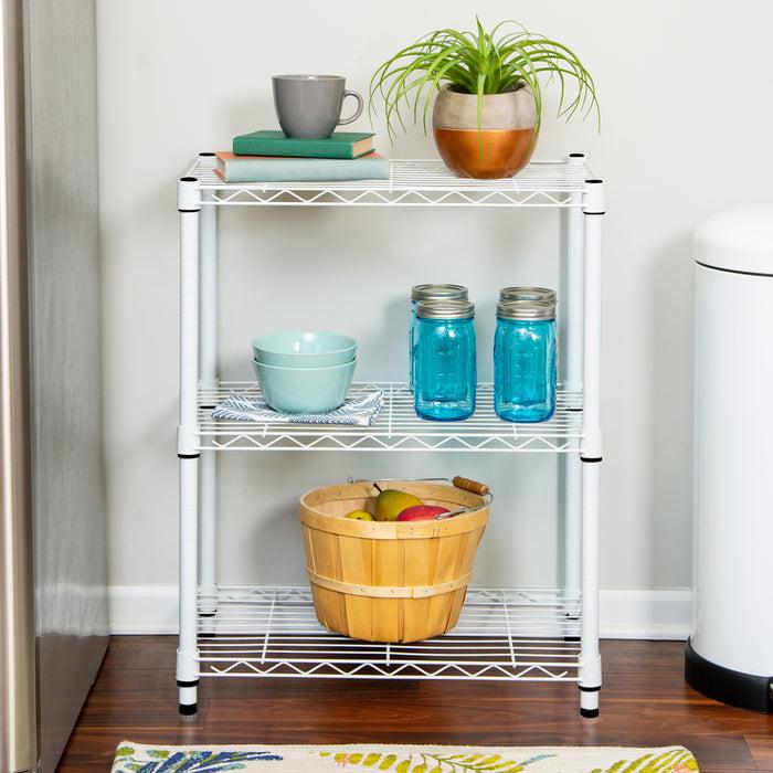 Honey Can Do White 3-Tier Heavy-Duty Shelving Unit With 250-lb Weight Capacity