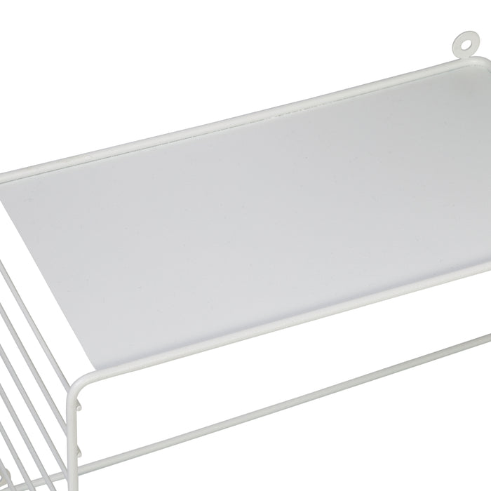 Honey Can Do White 3-Tier Metal Square Decorative Wall Shelf