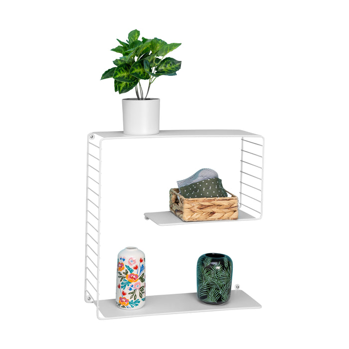 honey can do White 3-Tier Metal Square Decorative Wall Shelf