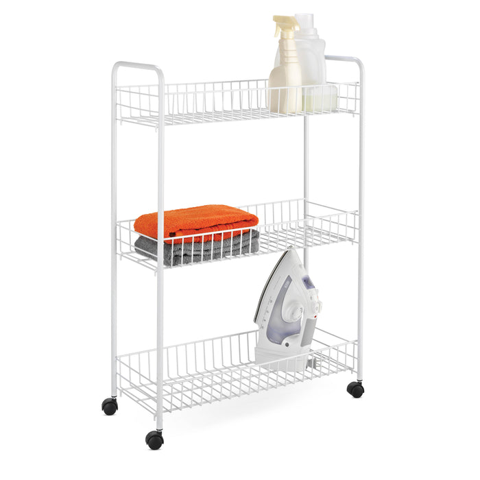 honey can do White 3-Tier Narrow Utility Storage Cart