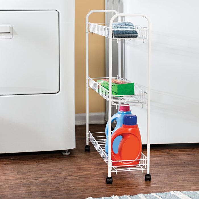 Honey Can Do White 3-Tier Narrow Utility Storage Cart