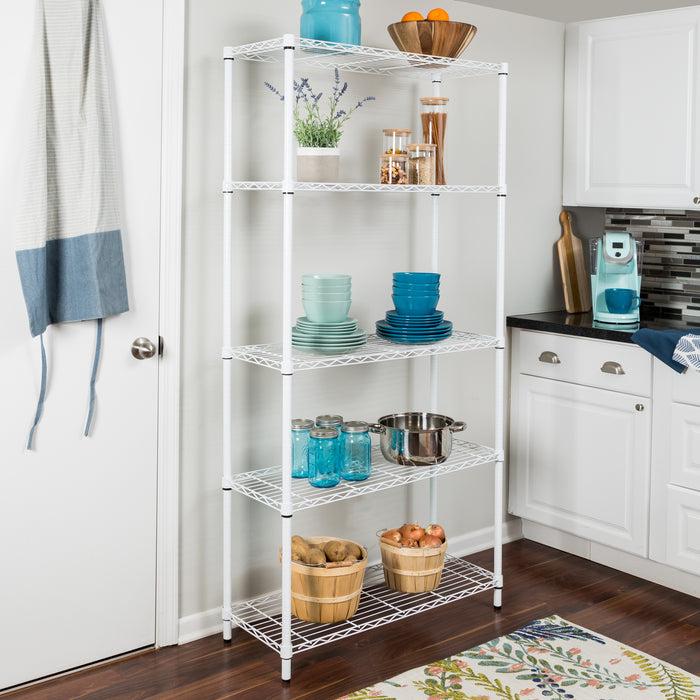 Honey Can Do White 5-Tier Adjustable Shelving Unit With 200-lb Shelf Capacity
