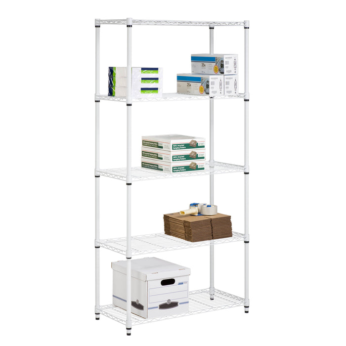 Honey Can Do White 5-Tier Adjustable Shelving Unit With 200-lb Shelf Capacity