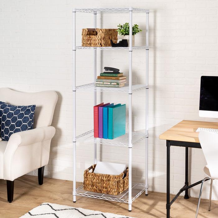 Honey Can Do White 5-Tier Adjustable Shelving Unit With 250-lb Shelf Capacity