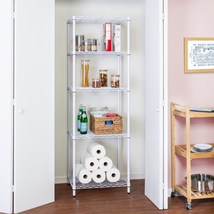 Honey Can Do White 5-Tier Adjustable Shelving Unit With 250-lb Shelf Capacity