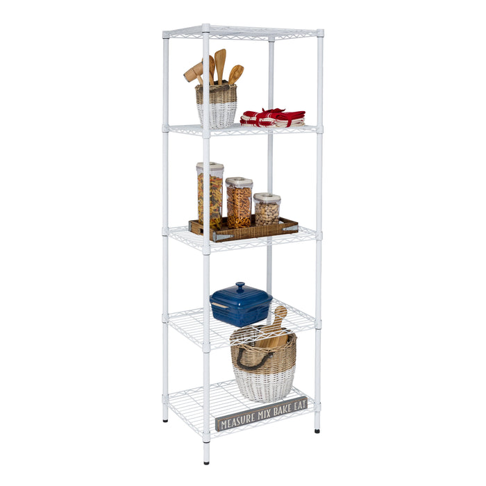 honey can do White 5-Tier Adjustable Shelving Unit with 250-lb Shelf Capacity