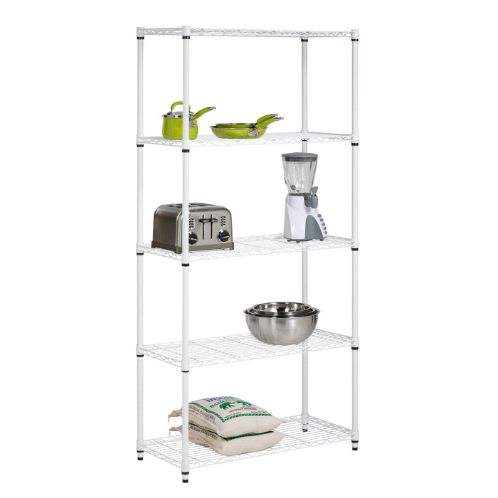 honey can do White 5-Tier Heavy-Duty Shelving Unit With 350-lb Shelf Capacity
