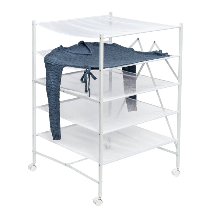 honey can do White 5-Tier Mesh Folding and Rolling Drying Rack