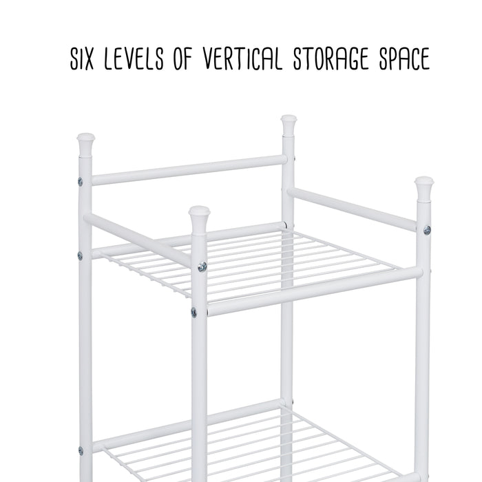 Honey Can Do White 6-Tier Bath Storage Shelving Unit