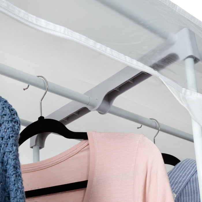 Honey Can Do White 64-Inch Wide Portable Storage Closet With Cover