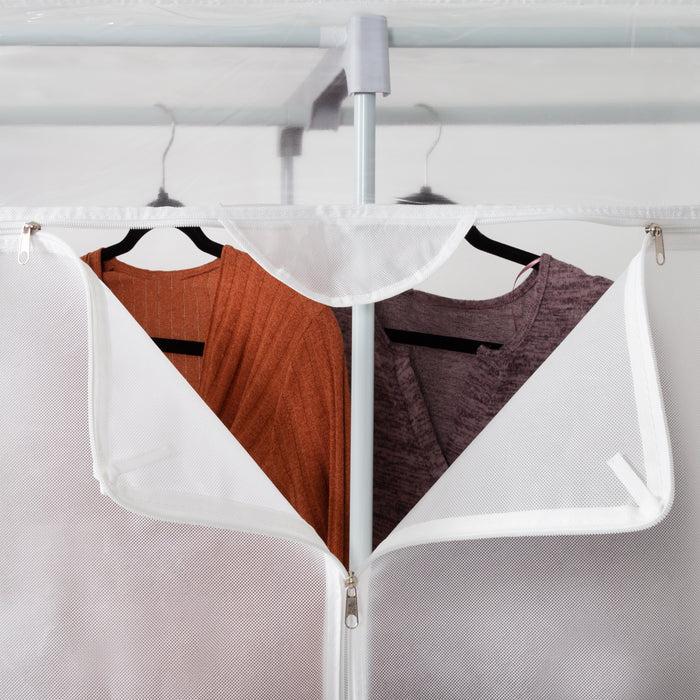 Honey Can Do White 64-Inch Wide Portable Storage Closet With Cover