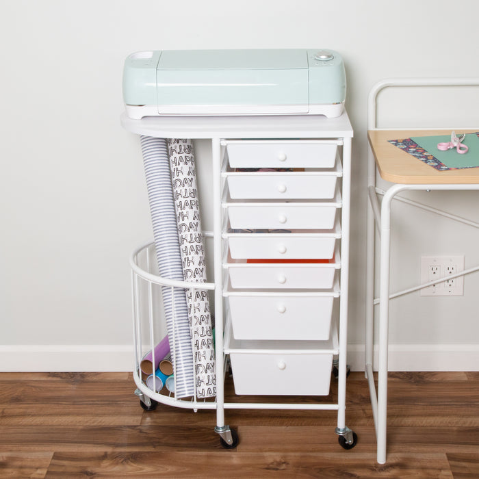 Honey Can Do White 7-Drawer Rolling Craft Storage Cart