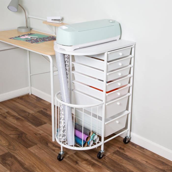 Honey Can Do White 7-Drawer Rolling Craft Storage Cart