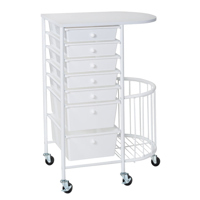 Honey Can Do White 7-Drawer Rolling Craft Storage Cart